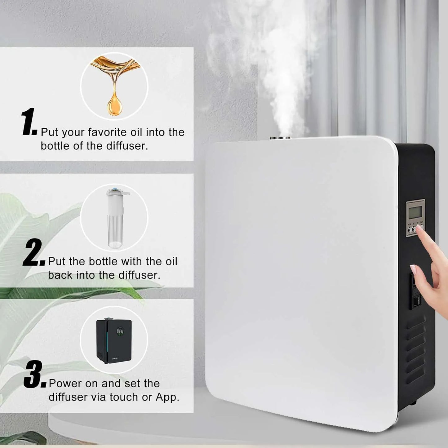 HVAC Scent Diffuser 5000m³ Coverage Cold Air Diffusion HZ-5001